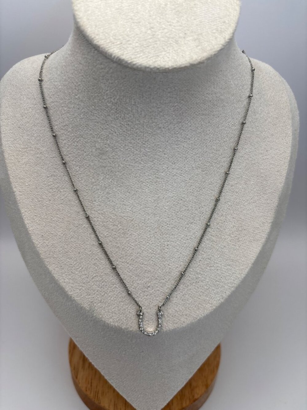 Fossil Vintage Horseshoe Necklace with Dangle Lock & Key Lucky Charms